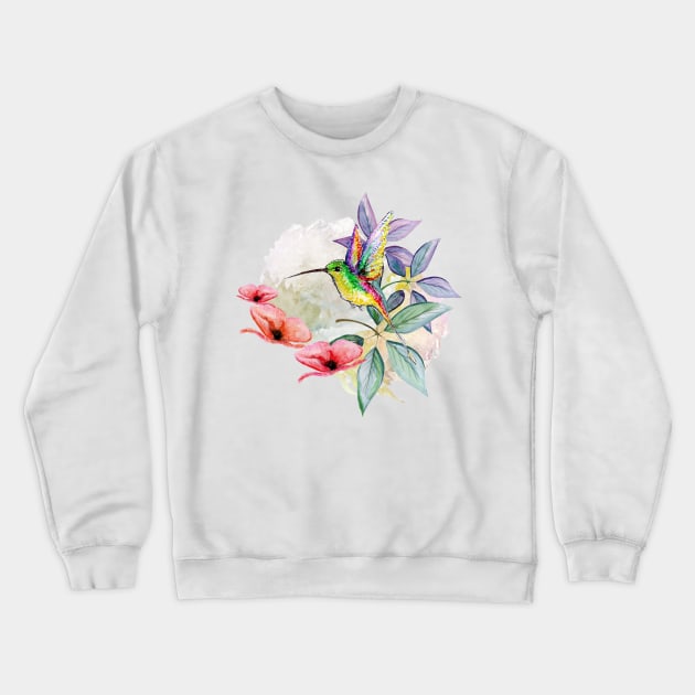 Hummingbird ecuadorian with flowers Crewneck Sweatshirt by makikelly